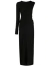N°21 One-sleeve Cut-out Ruched Gown In Black