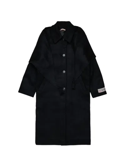 N°21 Kids' Single-breasted Coat In Black