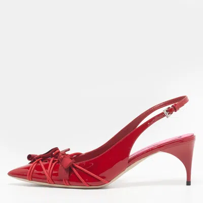 Pre-owned N°21 Size 38 Red Patent Leather Slingback Pumps