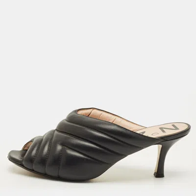 Pre-owned N°21 Size 41 Black Quilted Leather Mules