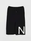 N°21 Drawstring Raw-edge Skirt In Black