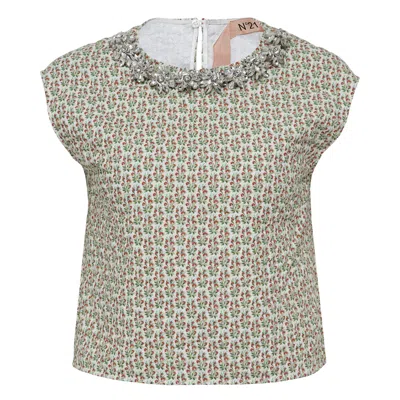 N°21 Sleeveless Blouse In Liberty In Gray