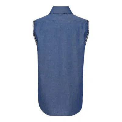 N°21 Sleeveless Denim Top In Blue