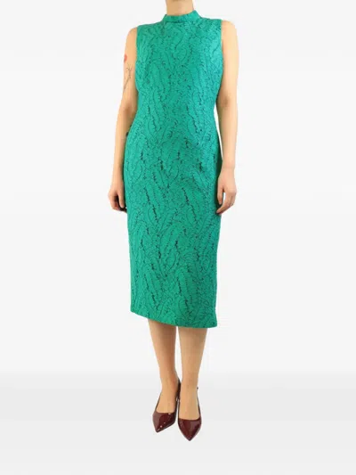 Pre-owned N°21 Sleeveless Lace Midi Dress In Green