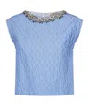 N°21 N21 Embellished Sleeveless Top In Blue