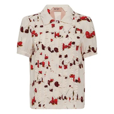 N°21 Slim Half-sleeved Shirt In Neutral