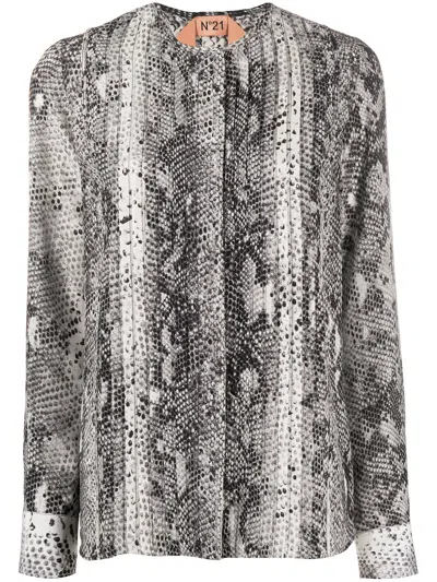 N°21 Snake Print Blouse In Black