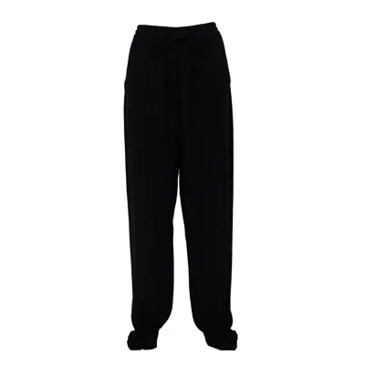 N°21 Softly Softly Tapered Elastic Waistband Pants In Black