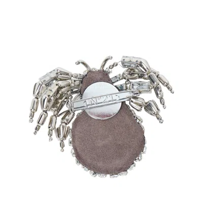 N°21 Spider Brooch In Brown