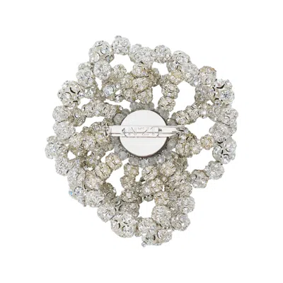 N°21 Spilla 3d Crystal Sphere In Silver
