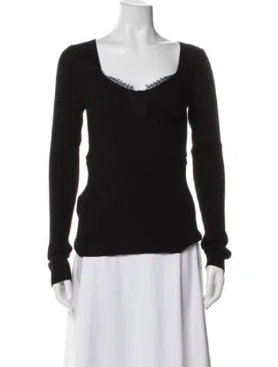 Pre-owned N°21 Square Neckline Long Sleeve Top W/ Tags In Black