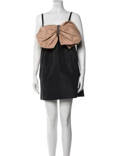 Pre-owned N°21 Square Neckline Mini Dress In Black