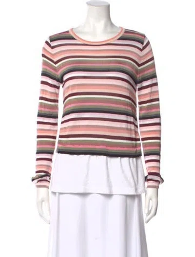 Pre-owned N°21 Striped Crew Neck Top In Pink