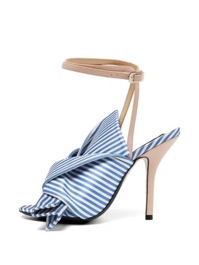 Pre-owned N°21 Striped Knotted Sandals In Blue