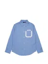 N°21 스트라이프 로고 패치 셔츠 In Blue