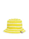 N°21 Striped-pattern Crochet Hat In Yellow