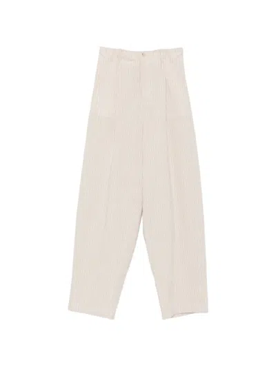 N°21 Striped Pleated Trousers In Neutral