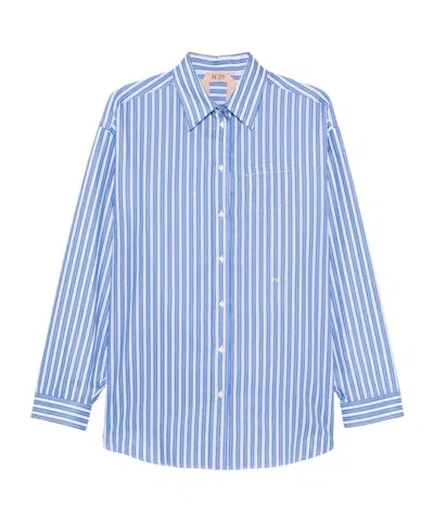 N°21 Striped Pocket Shirt In Blue