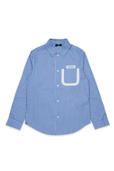 N°21 STRIPED SHIRT WITH LOGO