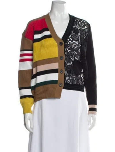 Pre-owned N°21 Striped V-neck Sweater In Blue