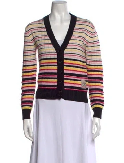 Pre-owned N°21 Striped V-neck Sweater In Multicolor