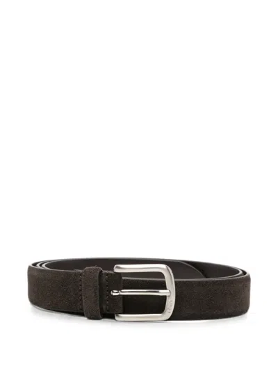 N°21 Suede-finish Buckle-fastening Belt In Black