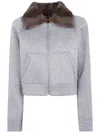 N°21 Sweatshirt With Mink Collar Clothing In Gray