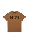 N°21 T-shirt In Jersey Con Logo In Brown