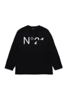 N°21 T-shirt Manica Lunga In Jersey Con Logo In Black