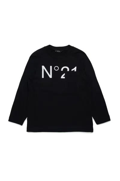 N°21 LONG SLEEVES JERSEY T-SHIRT WITH LOGO