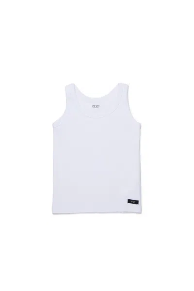 N°21 Kids' Tank Top With Logo In White