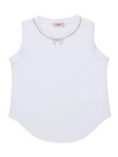N°21 N21 Kids Logo-embellished Curved Hem Tank Top In Multi