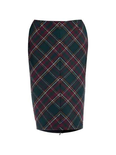 N°21 Tartan-check Midi Pencil Skirt In Green