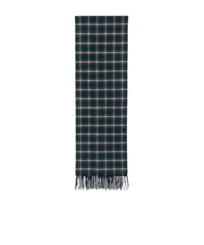 N°21 Tartan-pattern Fringed Scarf In Black