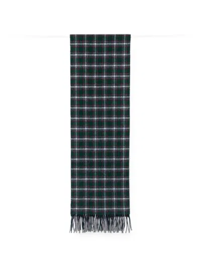 N°21 Tartan-pattern Fringed Scarf In Blue