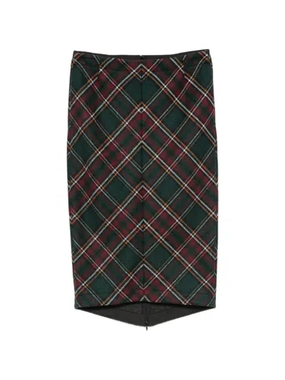 N°21 Tartan-pattern Midi Skirt In Multi
