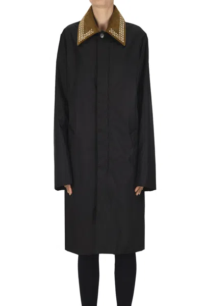 N°21 Techno Fabric Coat In Black