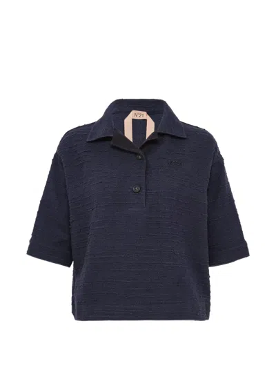 N°21 Textured Polo Shirt In Blue