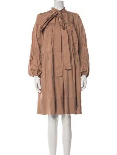 Pre-owned N°21 Tie Neck Mini Dress In Brown
