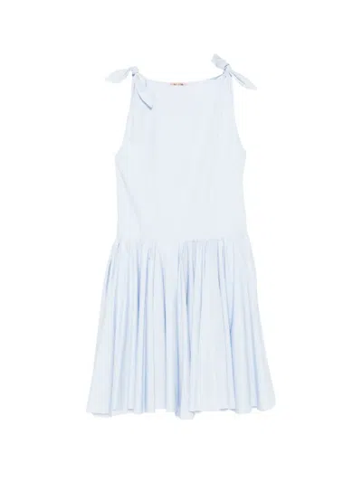 N°21 Tie Strap Gathered Dress In Blue