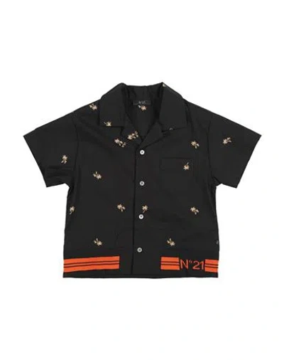 N°21 Babies' Toddler Boy Shirt Black Size 6 Cotton, Polyester, Elastane