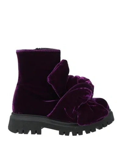 N°21 Babies' Toddler Girl Ankle Boots Purple Size 10c Textile Fibers