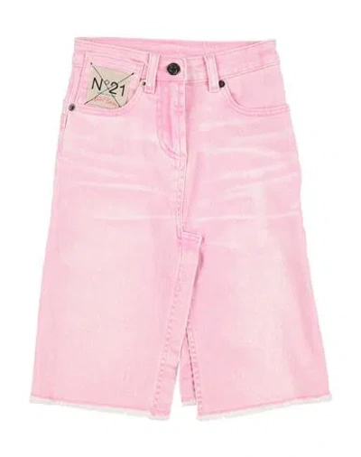 N°21 Babies' Toddler Girl Denim Skirt Pink Size 6 Cotton, Elastane