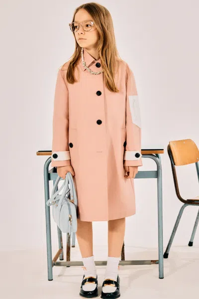 N°21 Kids' Trench Jacket With Logo In Pink