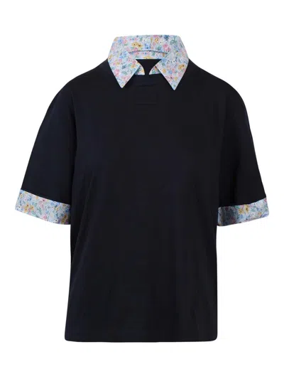 N°21 T-shirt With Contrasting Shirt Details In Blue