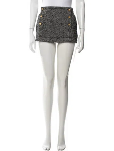 Pre-owned N°21 Tweed Pattern Mini Skirt In White