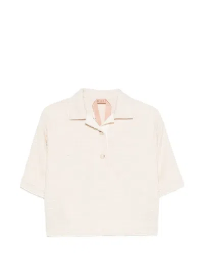 N°21 Tweed Polo Top In Pink
