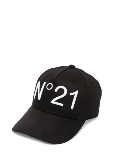 N°21 Unisex Mini Cotton Hat For Kids In Black