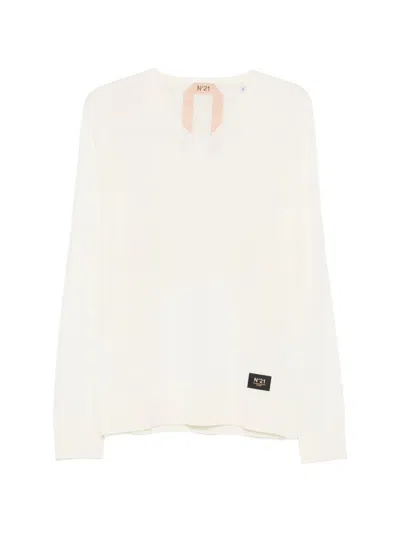 N°21 V-neck Sweater In White