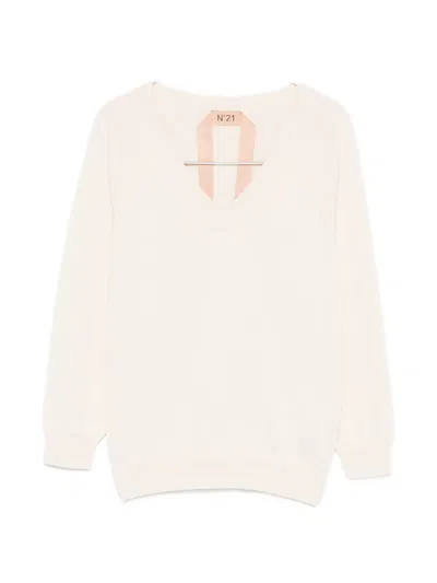 N°21 V-neck Top In Neutral